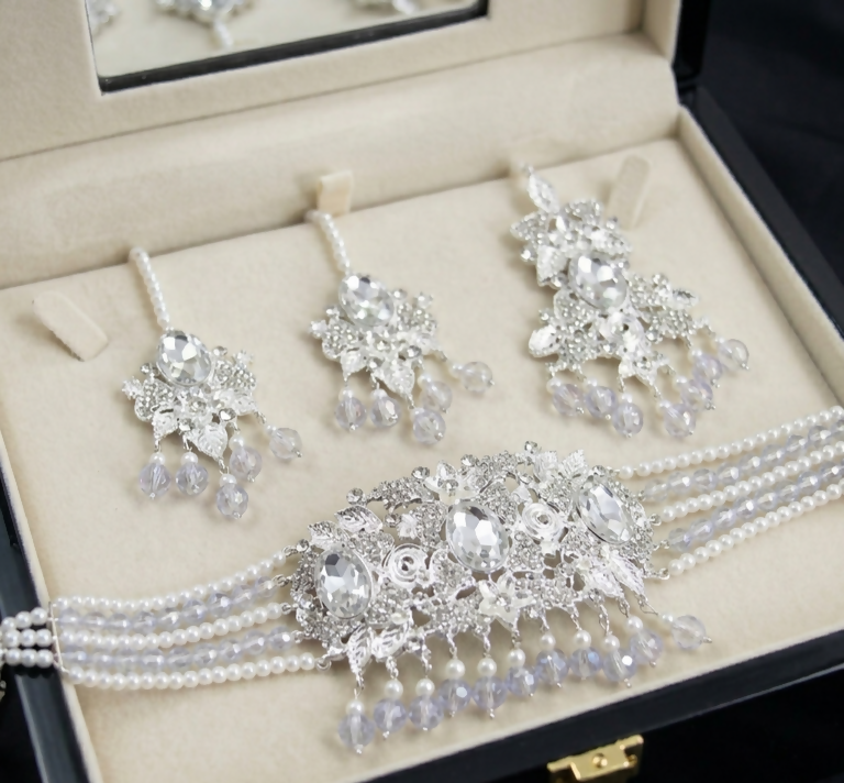 Oval Pearl Drop Choker Set-00275 | Women Jewelry | Wedding Jewelry & Sets | Brand New