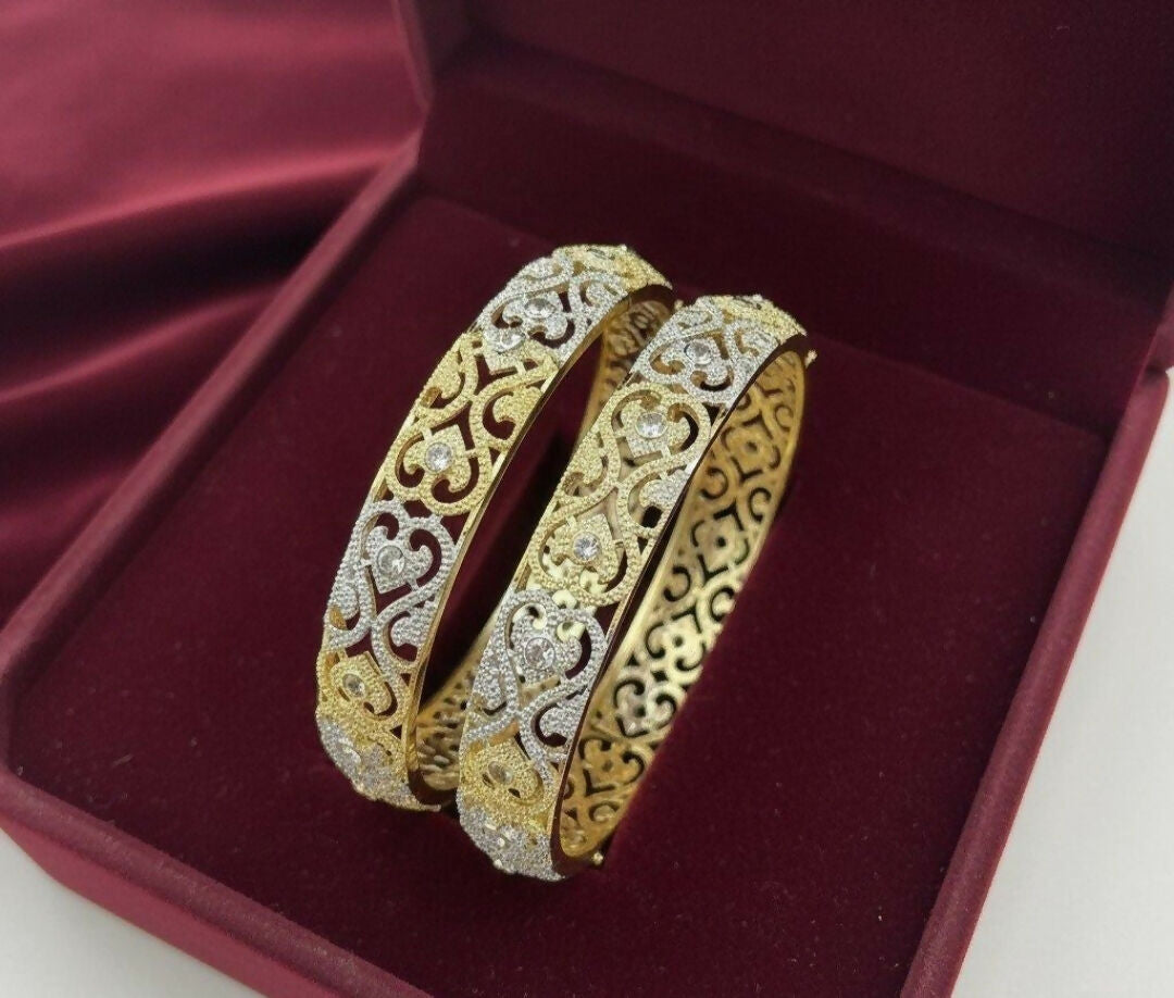 Double Heart Stone Bangle Set-00021 | Women Jewelry | Bangles/Bracelets | Brand New