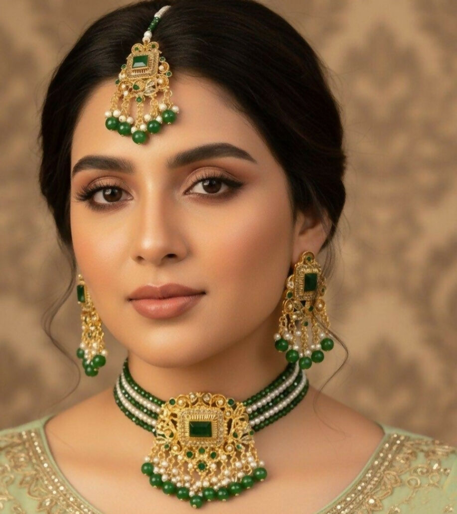 Rectangle Flower Choker Set-00264 | Women Jewelry | Wedding Jewelry & Sets | Brand New