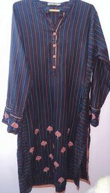 Edenrobe Embroided Shirt / kurta | Women Branded Kurta| Long black Embroided shirt branded| X Large | Preloved