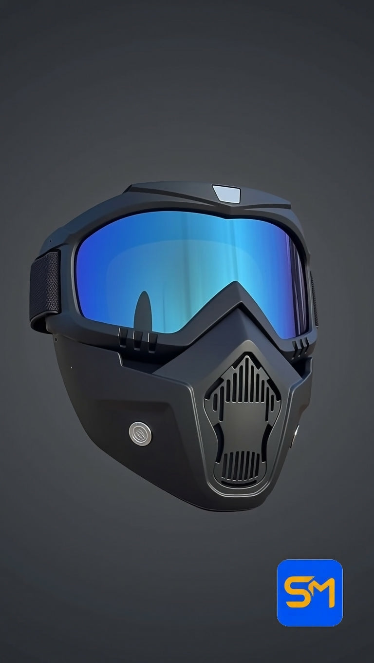 Ultimate Tactical Motorcycle Goggles with Detachable Face Mask | Men Accessories | Sports | Brand New