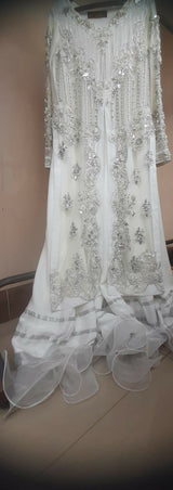 Beautiful White Fancy Dress | Women Locally Made Formals | White | Small | Worn Once