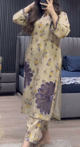 Sayaab | Women Branded Kurta | Small | Beige | Worn Once