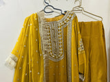 Sheikh Botique | Mehandi Chiffon Dress | Medium | Worn Once