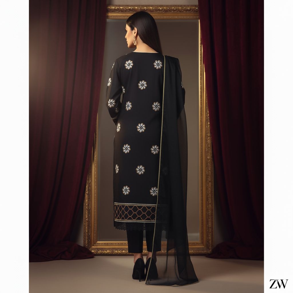 Block Print Black Dress | Women Locally Made Formals | Large | Brand New