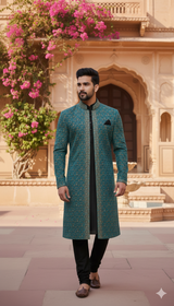 Indian Kumkhawab Sherwani | Men Shalwar Kameez | XLarge | Preloved