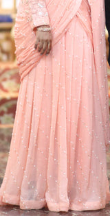 Beautiful Blossom Saree | Women Formals | Peach | Medium | Worn Once