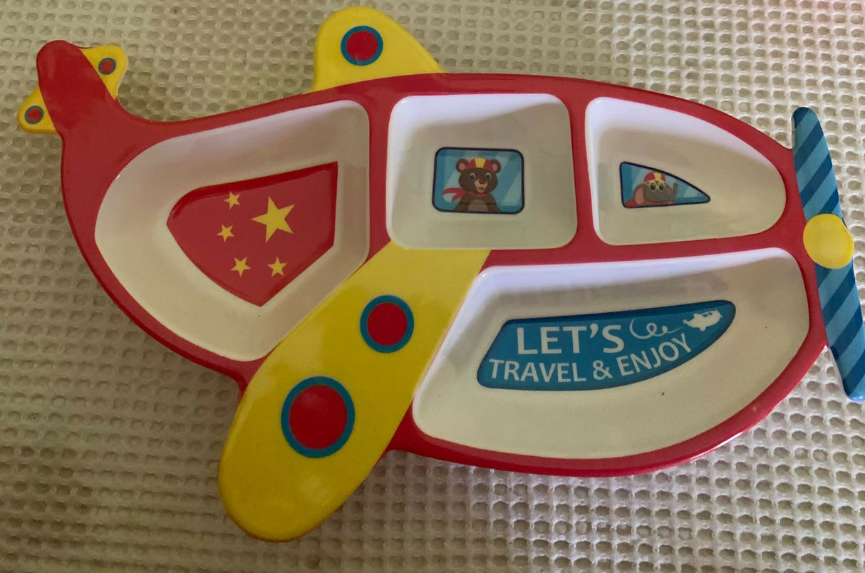 Plane Shaped Plastic Kids Plate | Home & Decor | Brand New