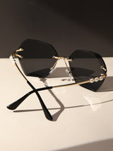 Buy SHEIN Faux Pearl Decor Rimless Fashion Glasses in Pakistan