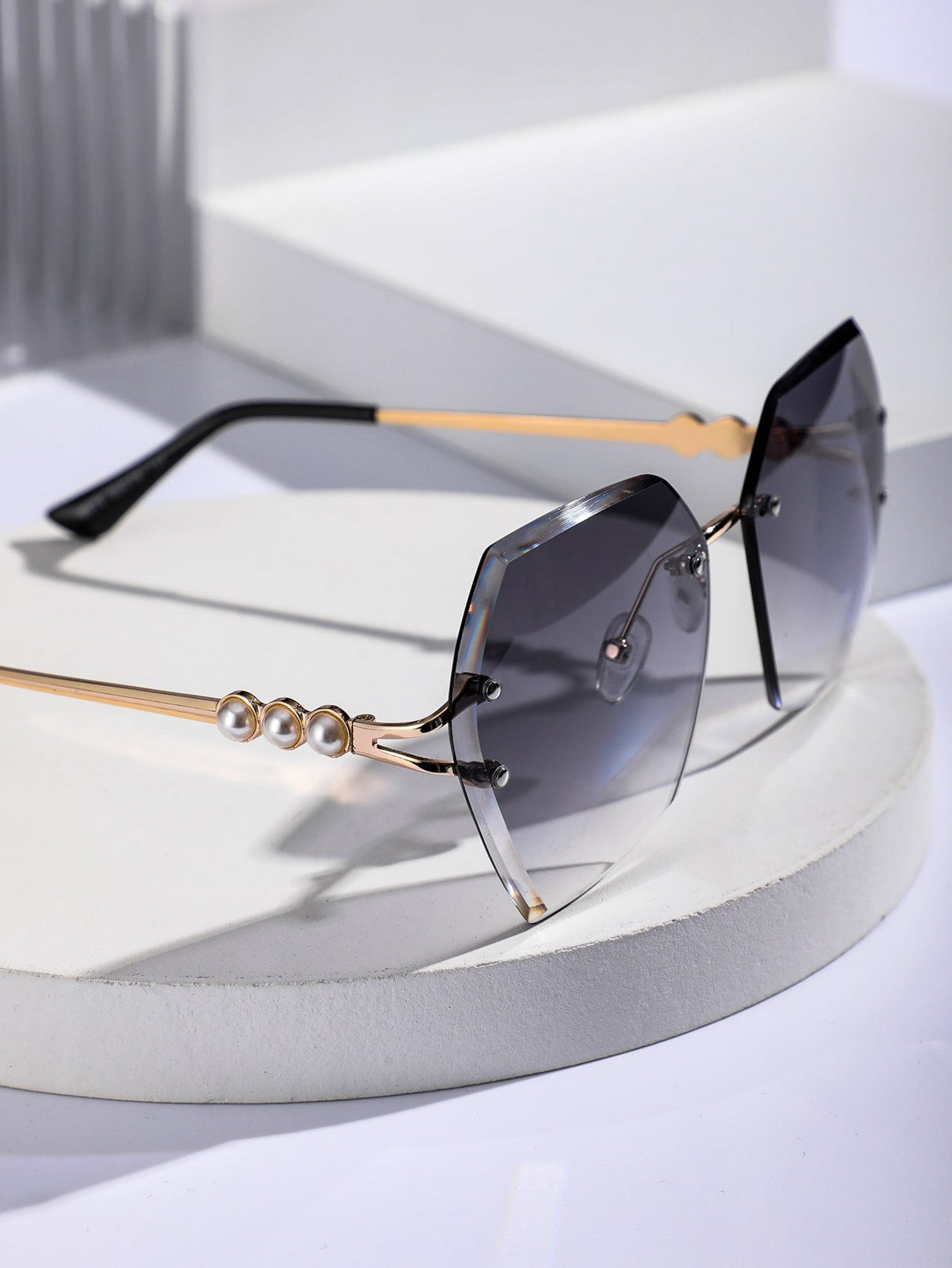 Buy SHEIN Faux Pearl Decor Rimless Fashion Glasses in Pakistan
