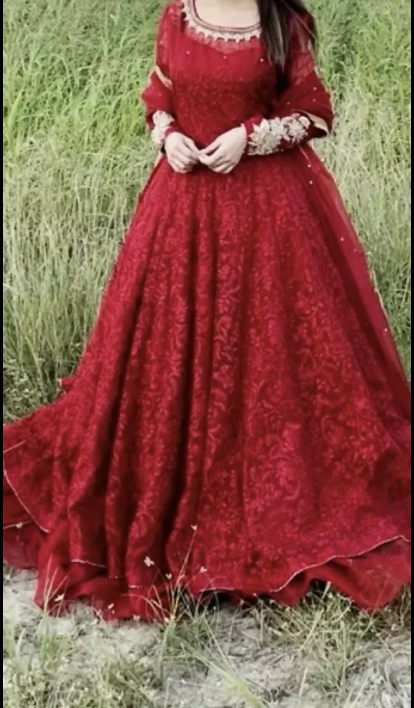 Red Heavy Frock | Women Frocks & Maxis | Medium | Worn Once