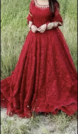 Red Heavy Frock | Women Frocks & Maxis | Medium | Worn Once