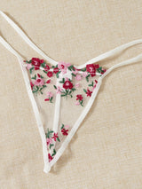 Buy SHEIN Floral Embroidery Mesh Slips With Thong in Pakistan