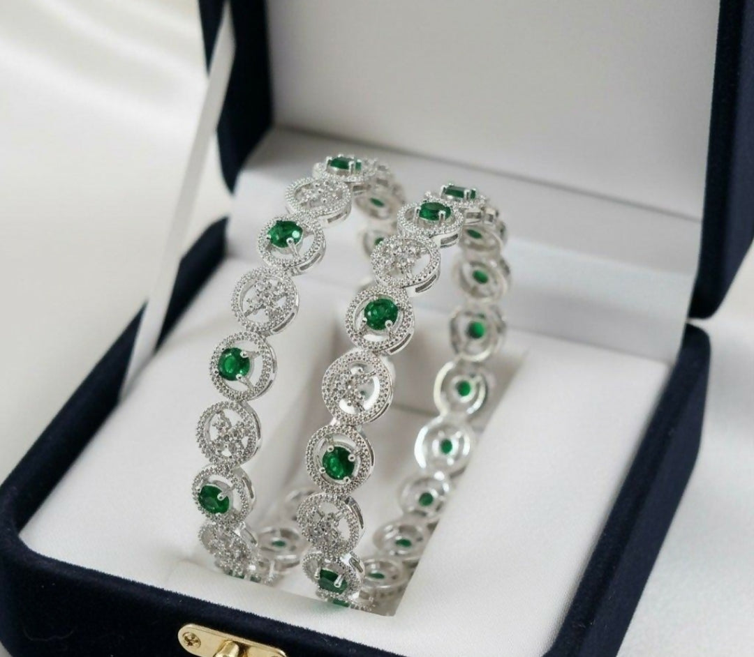 Round Flower Stone Bangle Set-00002 | Women Jewelry | Bangles/Bracelets | Brand New