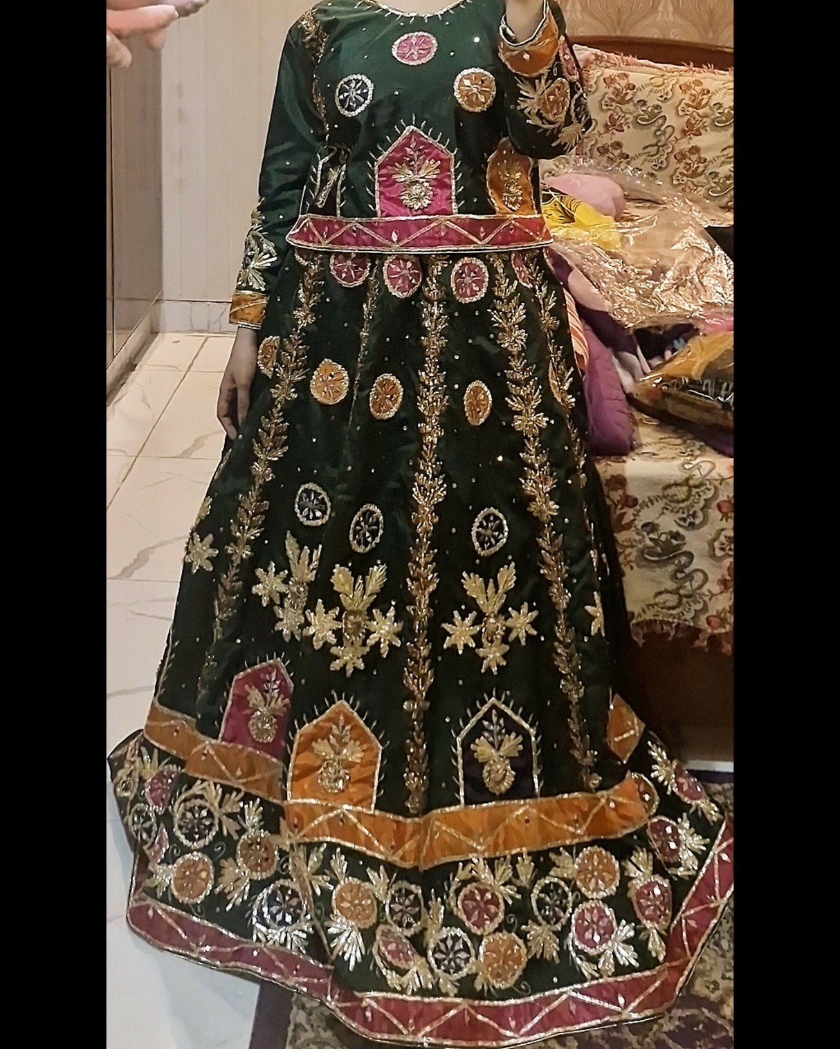 Dark Green Lehnga | Women Bridals | Medium | New