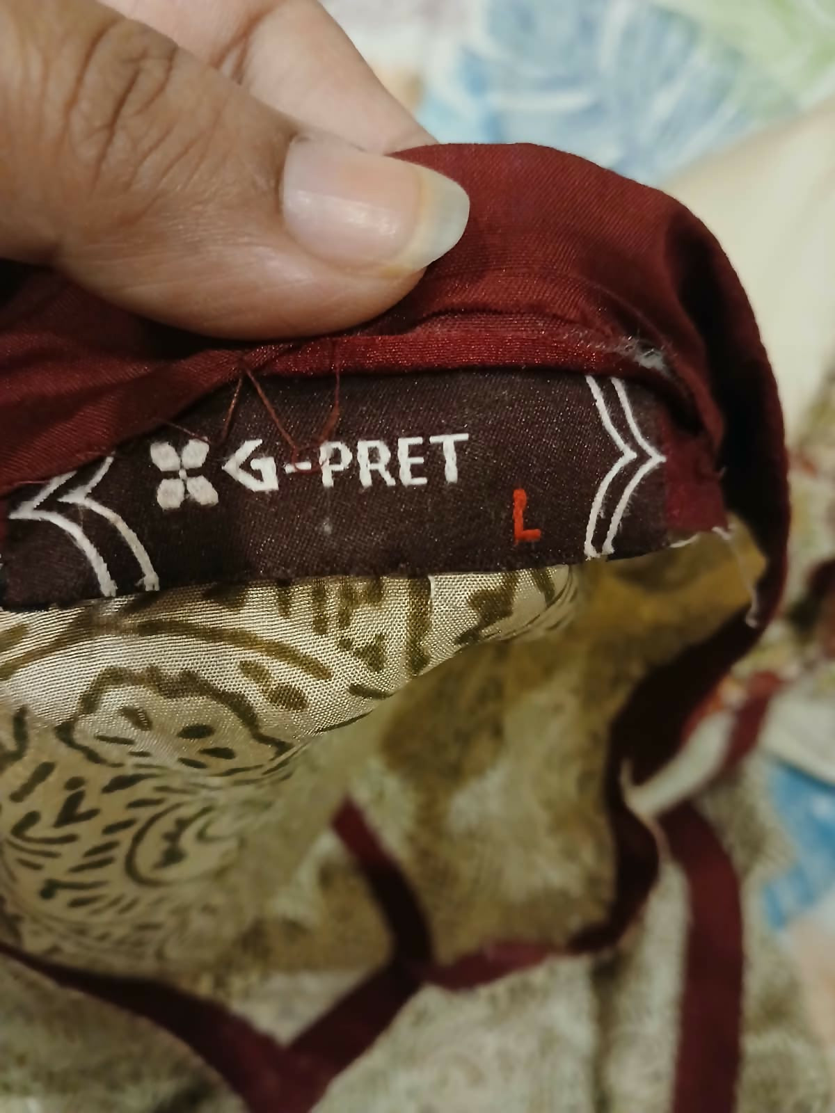 Gul Ahmed | Women Branded Formals | Beige and Maroon | Large | Preloved