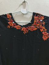 Elegant Black Embroidered Dress | Women Locally Made Kurta | Medium | Worn Once