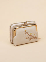 Buy SHEIN Graphic Flower Embroidered Short Wallet, Kiss-Lock & Zipper Clutch Purse, Faux Leather Coin Purse in Pakistan