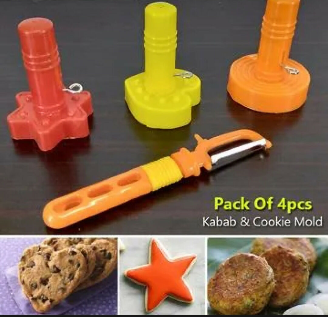 Pack Of 4 Shami Kabab Maker With Free Peeler Inside| For Your Home | Kitchen | Brand New