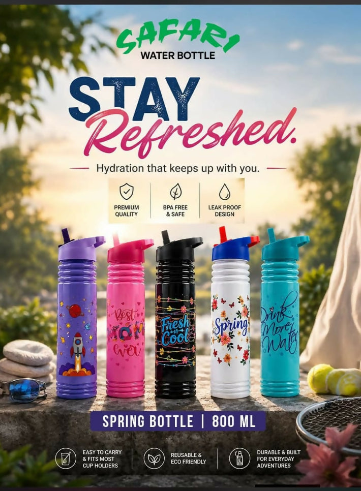 Safari | Spring Water Bottle | Kids School Bags & Accessories | 800 ml | Brand New