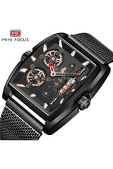 Buy Mini Focus Black Leather  Silver Dial Quartz Watch for Gents- MF0322G-01 in Pakistan