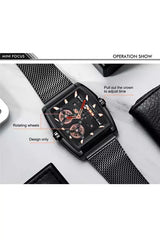 Buy Mini Focus Black Stainless Steel Mesh Black Dial Quartz Watch for Gents- MF0322G-08 in Pakistan