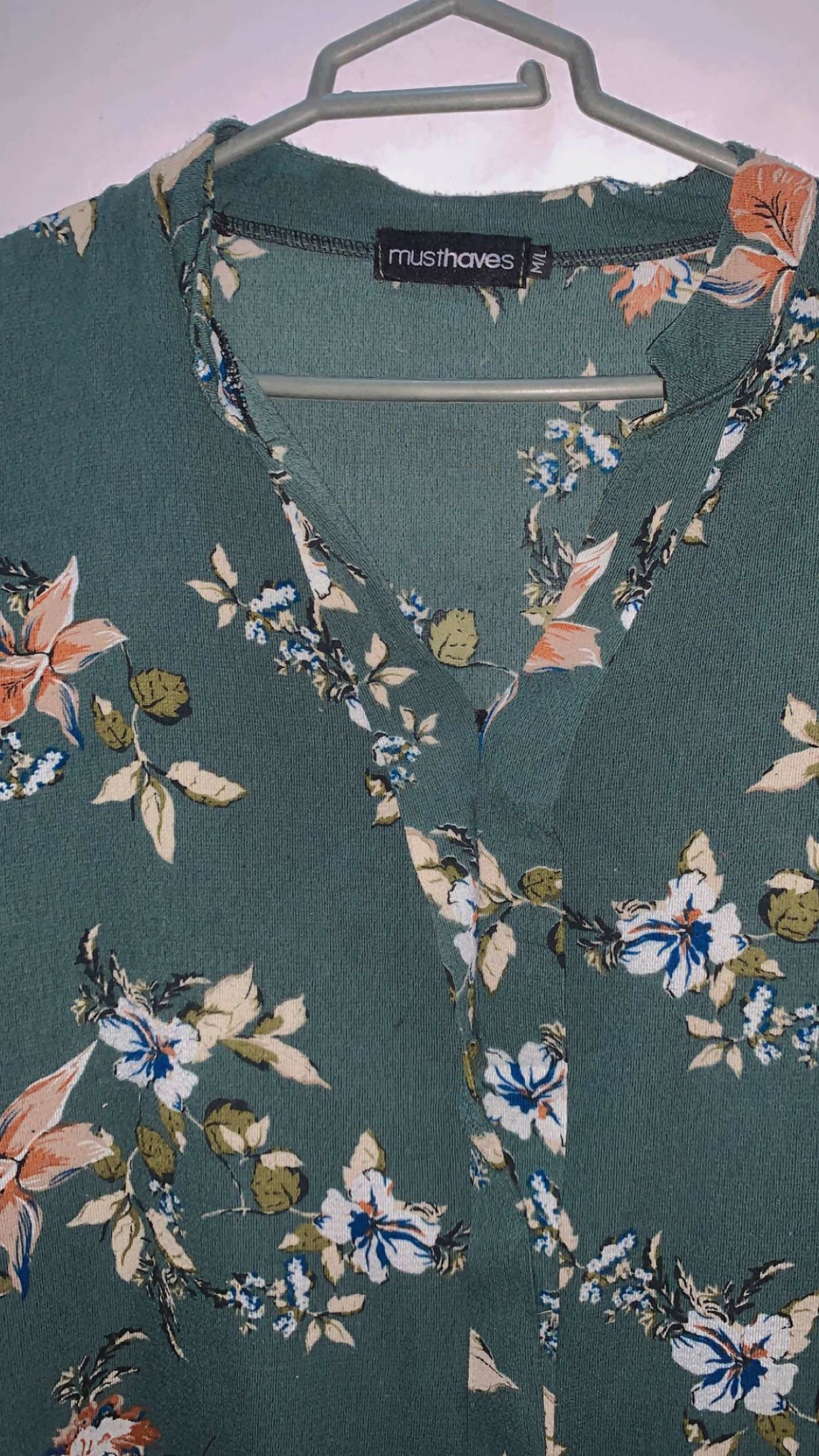 Green Floral Print Stylish Western Top | Women Tops & Shirts | Medium | Preloved