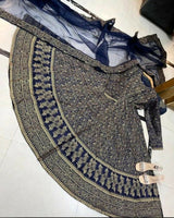 Blue Katan Silk Maxi | Women Frocks & Maxis | Medium | New