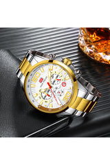 Buy Mini Focus  Two-Tone Stainless Steel White Dial Quartz Watch for Gents- MF0336G-03 in Pakistan