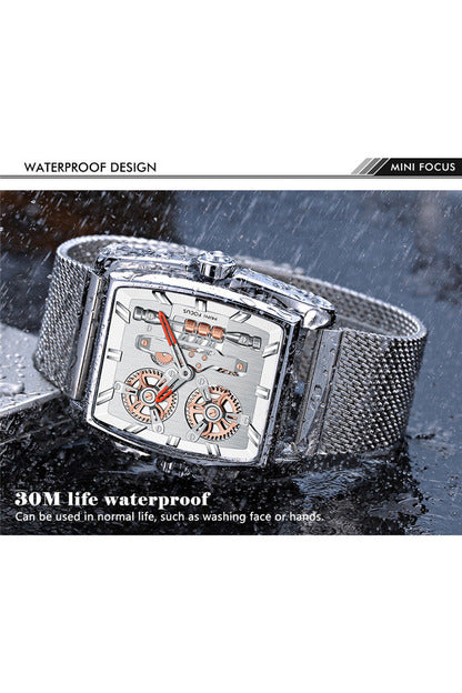Buy Mini Focus Silver Stainless Steel Mesh Silver Dial Quartz Watch for Gents- MF0322G-05 in Pakistan