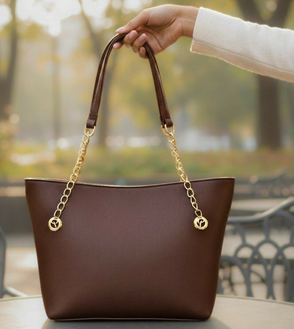 Chain Ladies Tote Bag-(00080-00082) Handbags for Women | Women Bags | Large | Brand New