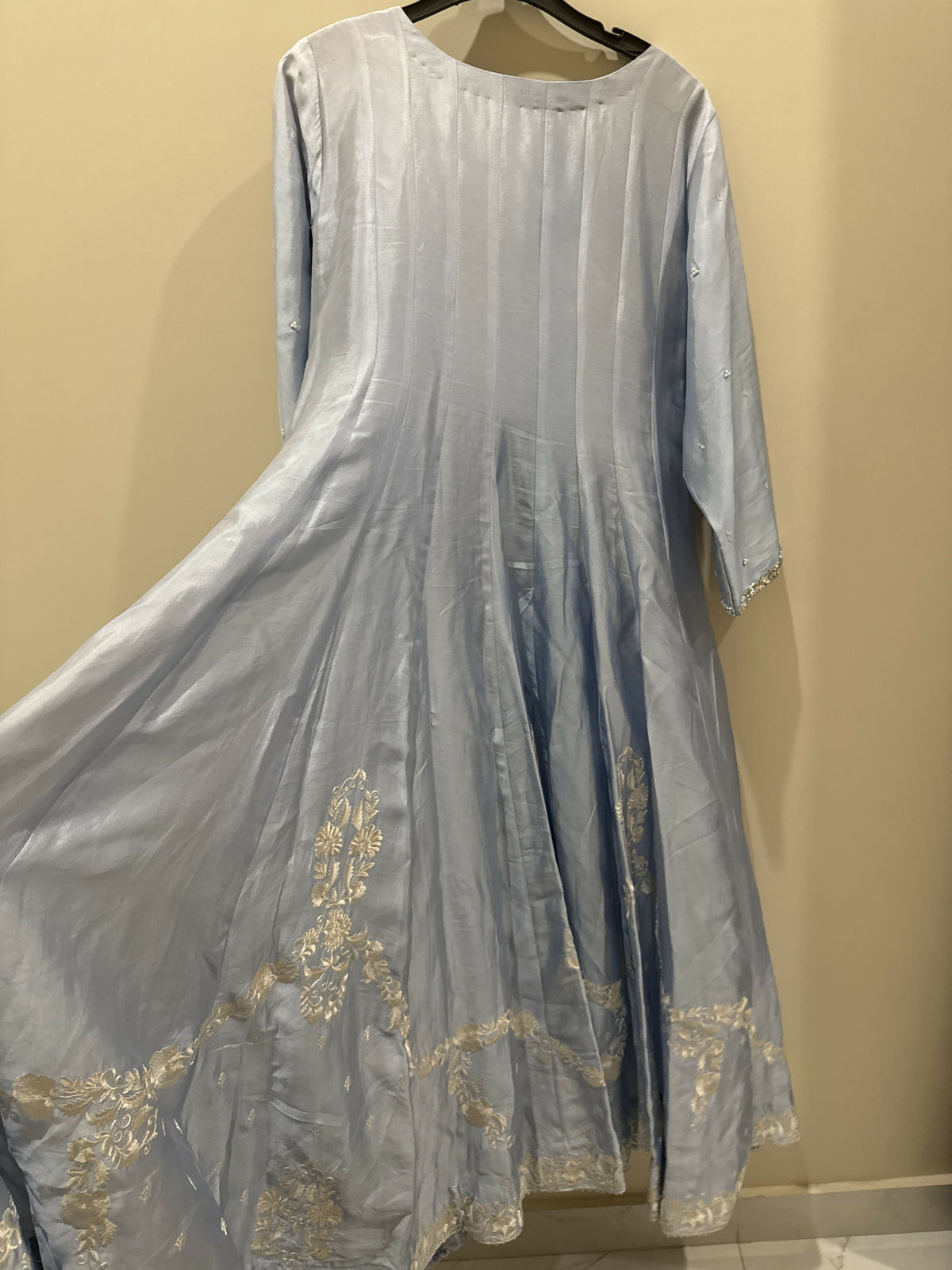Khoshgel | Peshwas | Women Frocks & Maxis | Medium | Ice Blue | Worn Once