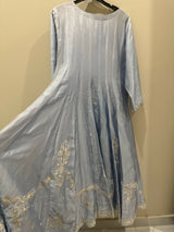 Khoshgel | Peshwas | Women Frocks & Maxis | Medium | Ice Blue | Worn Once