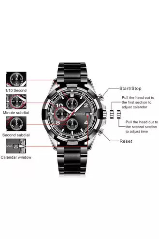 Buy Mini Focus Black Stainless Steel Black 45 mm Dial Quartz Gents Watch- MF0198G-4 in Pakistan