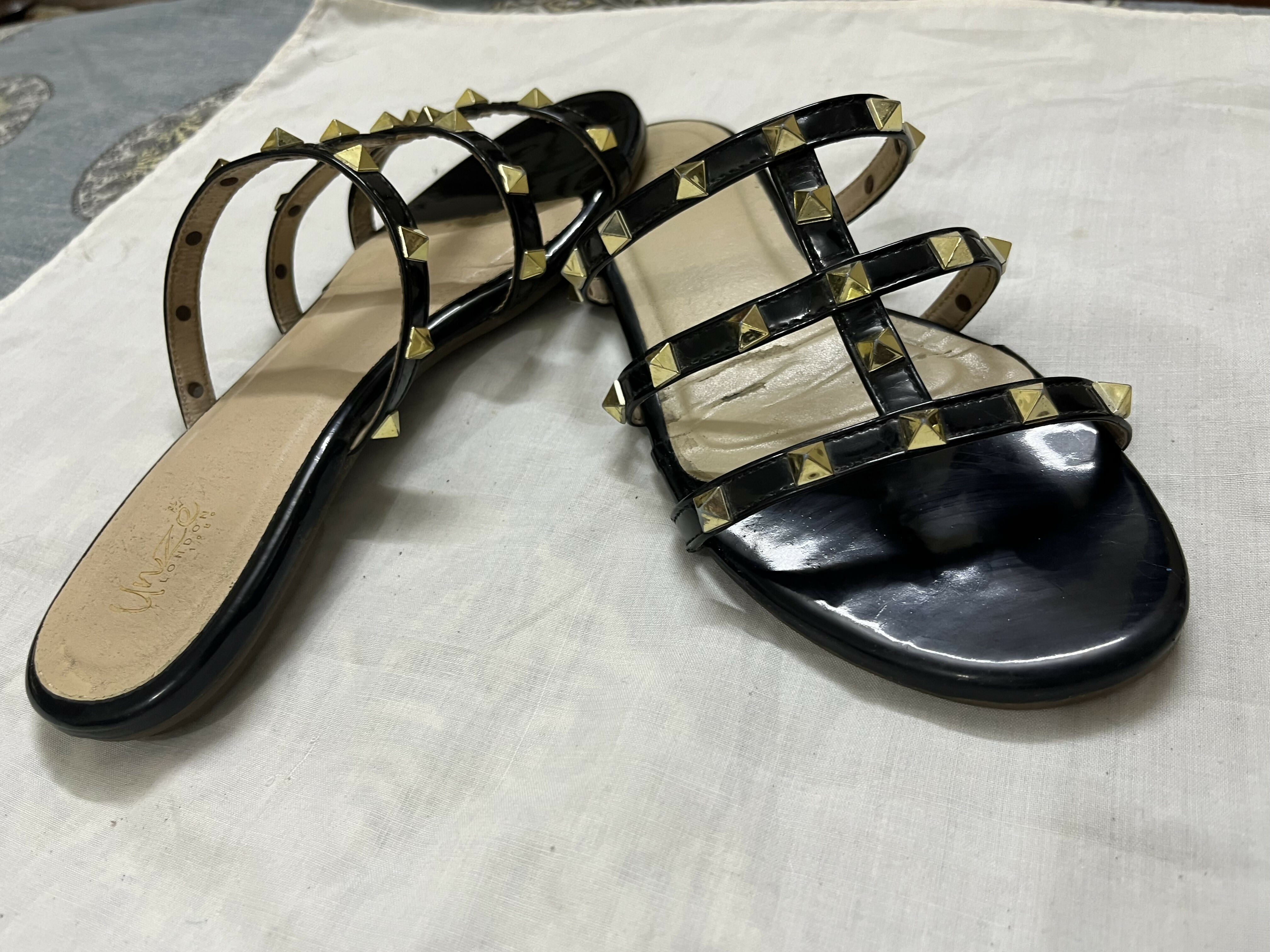 Unze London | Black Flats | Women Shoes | Size:38 | Preloved