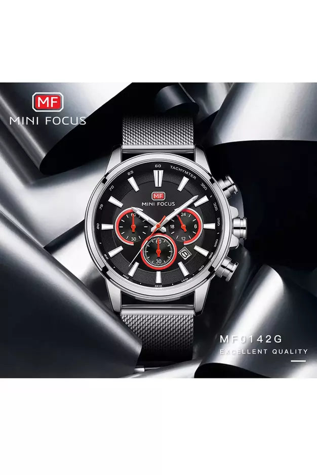 Buy Mini Focus Black Mesh Black 44.5 mm Dial Quaartz Gents Chronograph Watch- MF0142G-02 in Pakistan