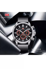 Buy Mini Focus Black Mesh Black 44.5 mm Dial Quaartz Gents Chronograph Watch- MF0142G-02 in Pakistan