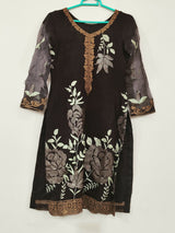 Black Embroidered Suit | Women Locally Made Kurta | Medium | New