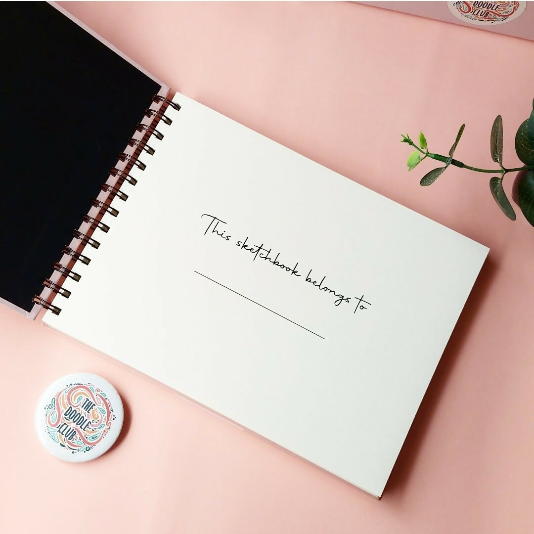 Leaves Doodle Pastel Pink Sketchbook | For Your Home | Books | New