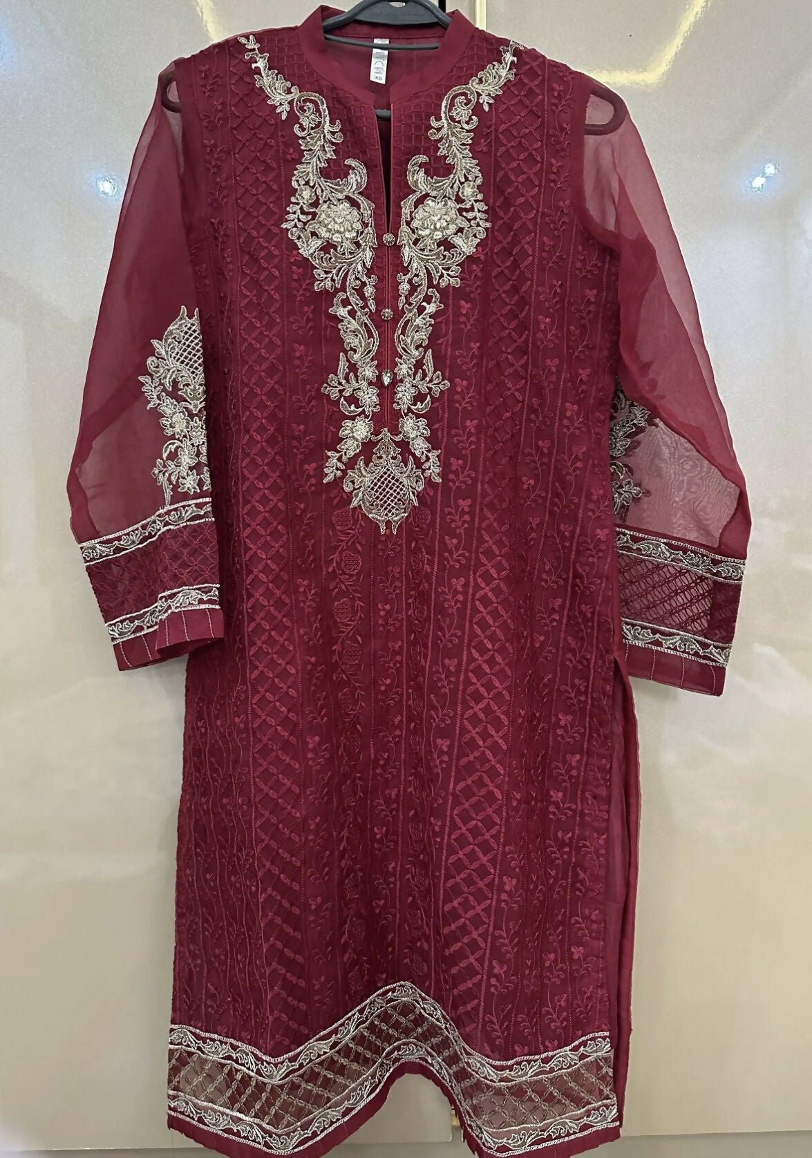 Stitch | Organza embroidered Kurta | Women Branded Kurta | X Small | Brand New