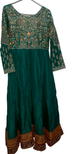 Green Pishwas | Women Locally Made Formals | Small | Worn Once