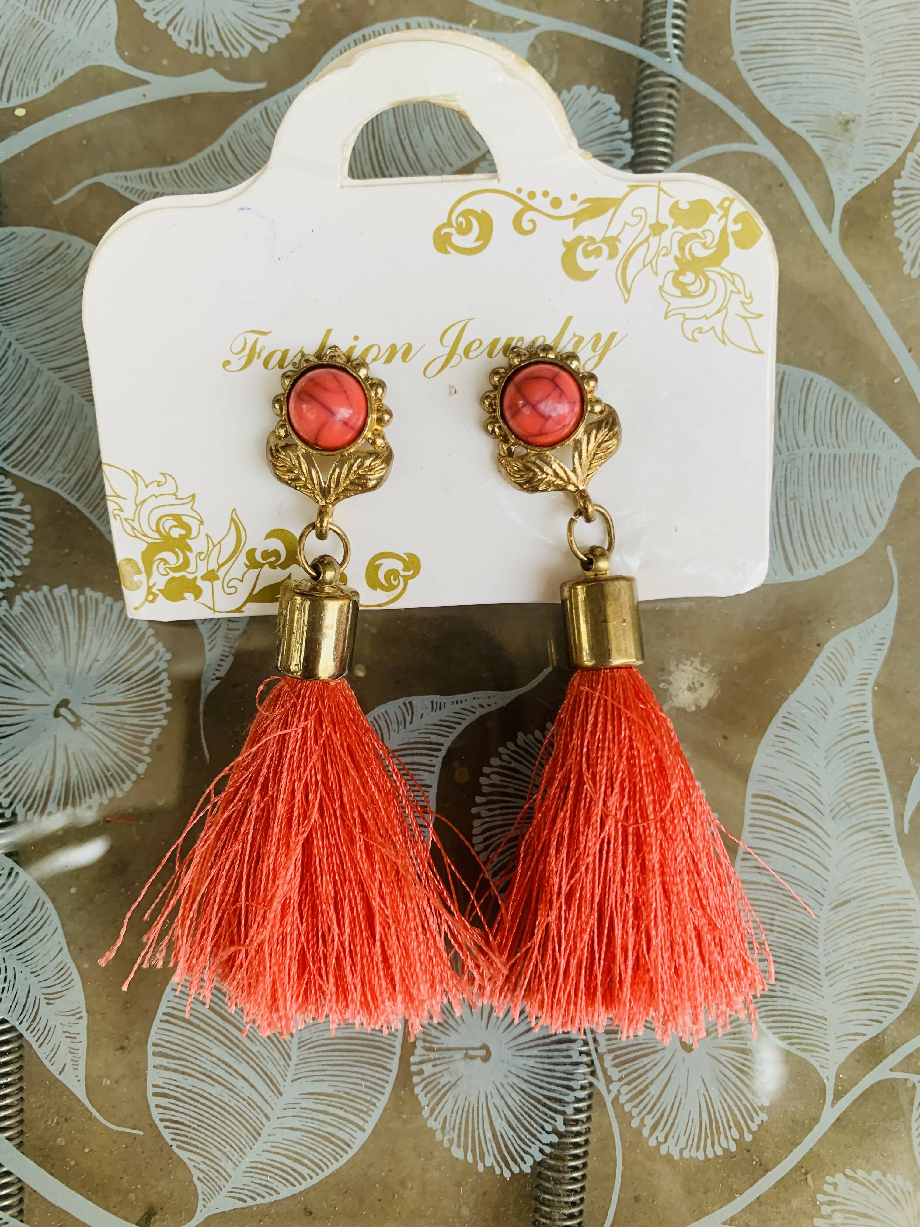 Orange Tessel Earrings | Women Jewellery | Small | New