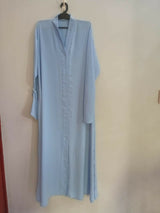 Ice Blue Front Open Abaya | Women Accessories | Large | Brand New