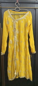 Yellow Angharkha Suit | Women Locally Made Formals | Medium | Preloved