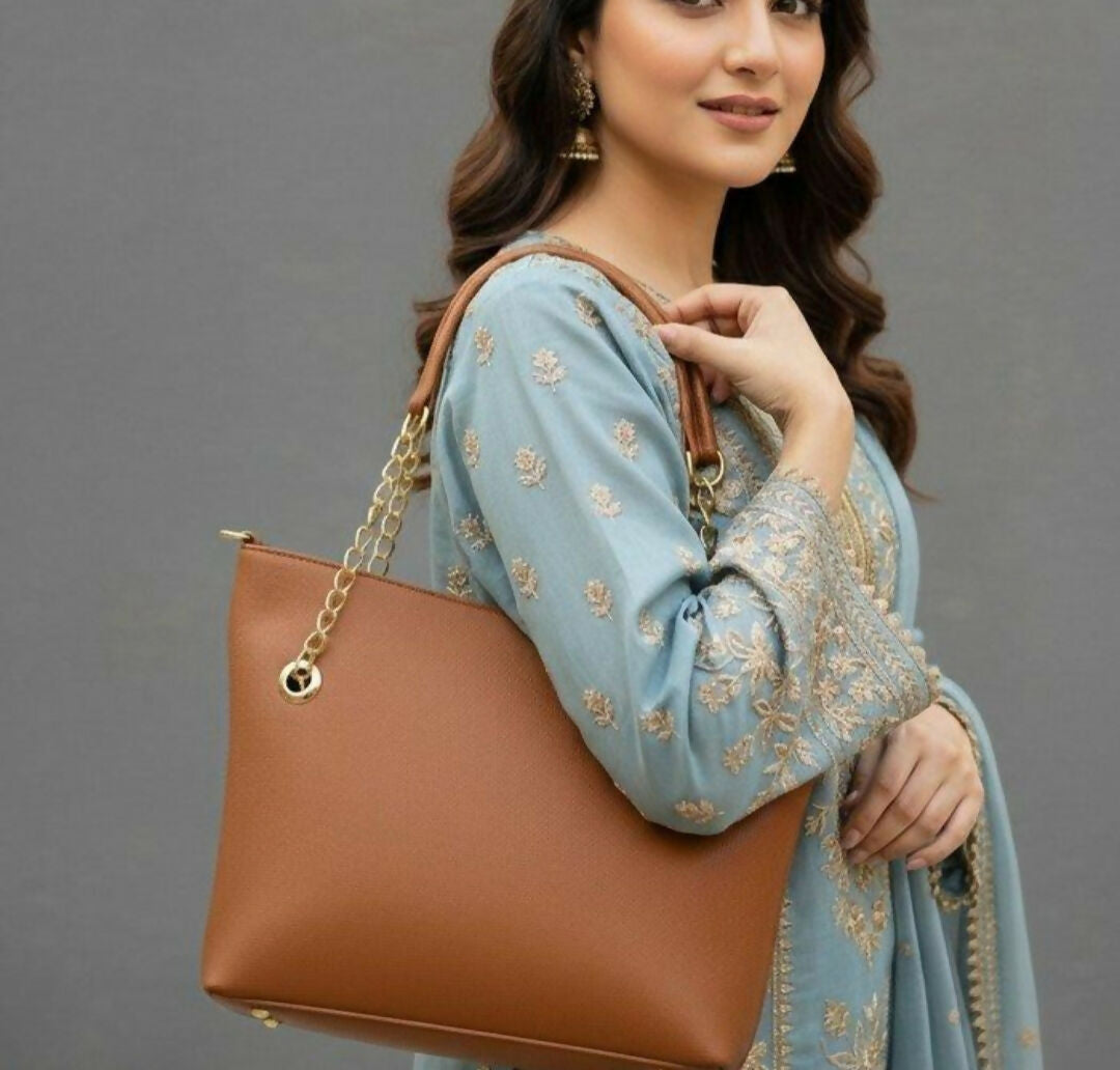 Chain Ladies Tote Bag-(00080-00082) Handbags for Women | Women Bags | Large | Brand New