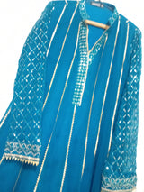 Mona Embroidery | Women Frocks & Maxis | Medium | Blue | Worn Once