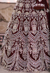 Divine Maroon Bridal Suit | Women Bridals | Medium | Worn Once