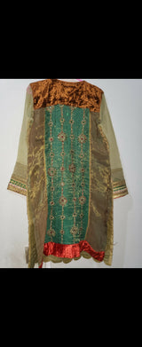 Short Embroidered Shirt | Women Locally Made Formals | Large | Preloved