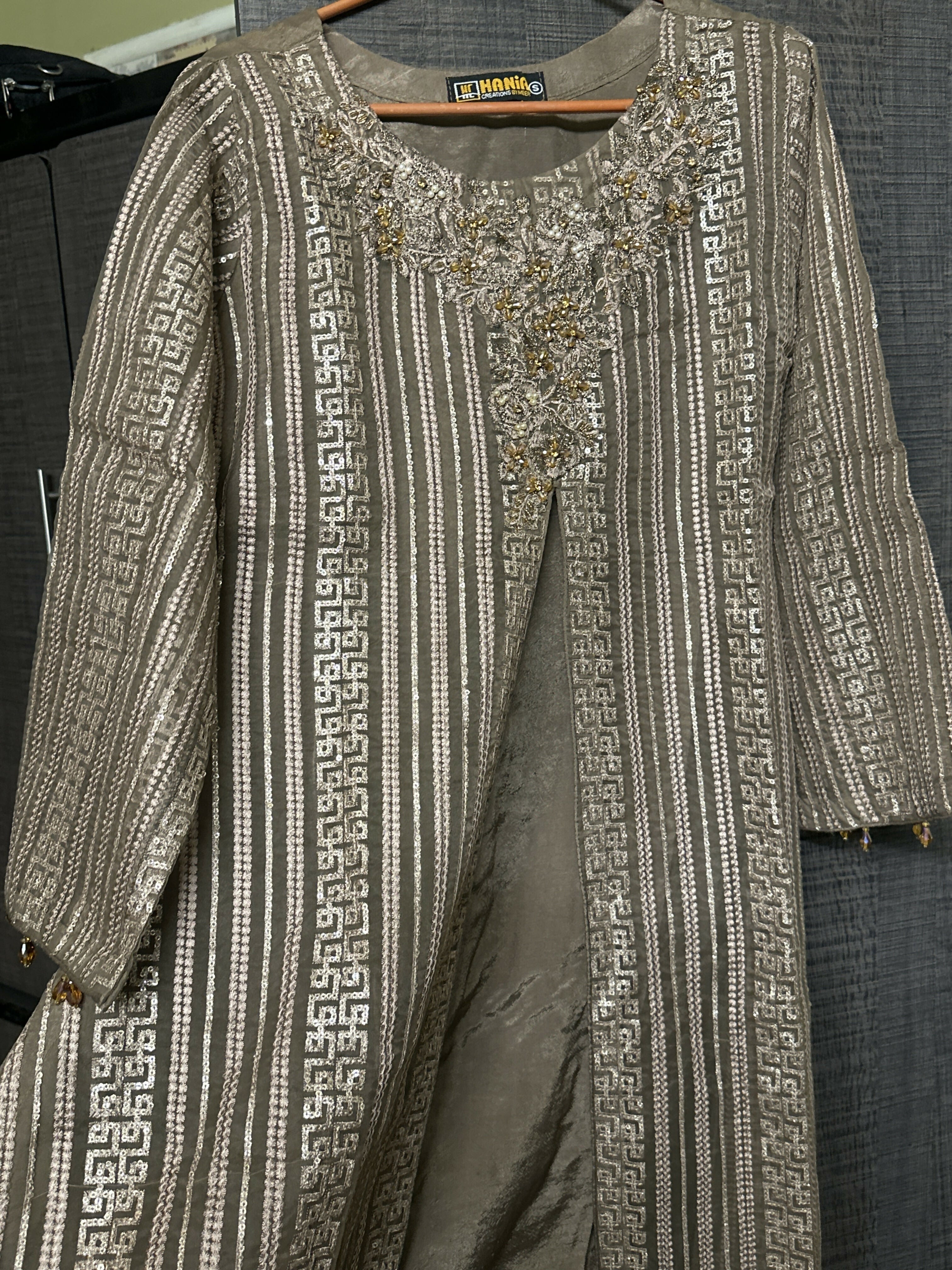 Fancy 3 PC Embroided Suit | Women Locally Made Formals | Small | Preloved