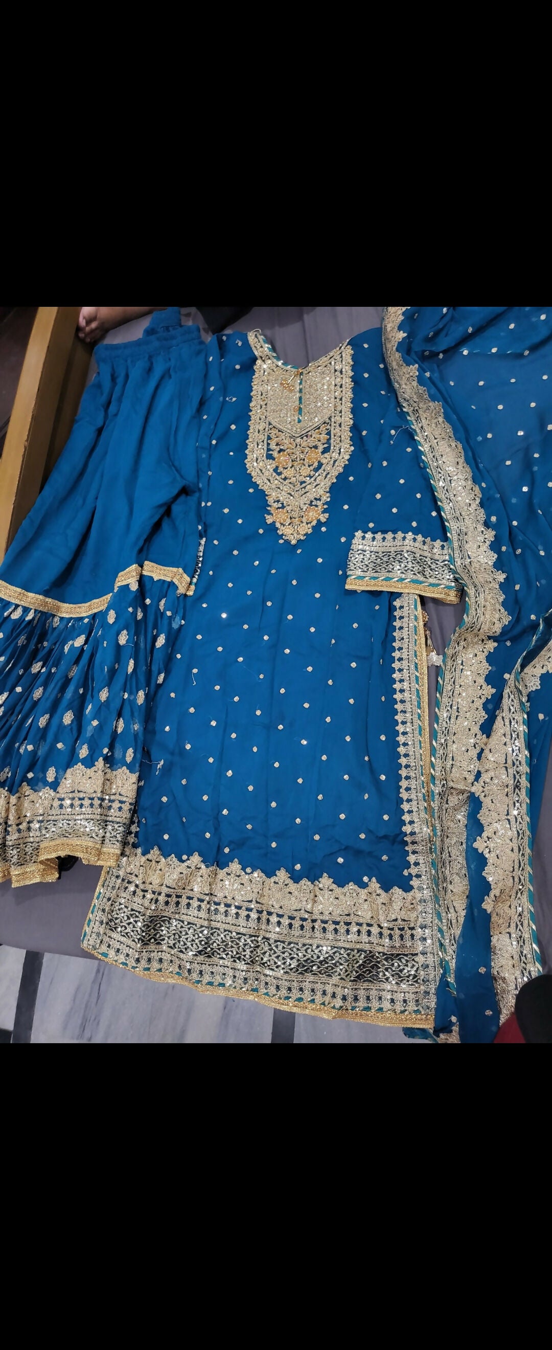 Sharara Set | Women Locally Made Formals | Medium | Worn Once
